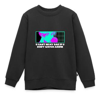 Je ne peux pas être mon bae quand anime manga nic - Sweat Premium enfant bio - noir - Devant - AI Model Kid Female (0cm)