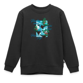 Positive Geist Positive Vibes Positives Leben Sei - Kinder Premium Organic Sweatshirt - Schwarz - Vorne - AI Model Kid Female (0cm)