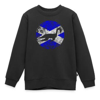 Drapeau écossais du monstre du Loch Ness - Sweat Premium enfant bio - noir - Devant - AI Model Kid Female (0cm)