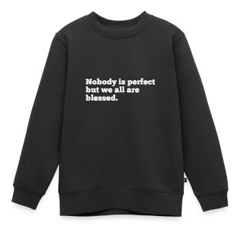 Motivational Kind Loved Christian Saying - Kinder Premium Organic Sweatshirt - Schwarz - Vorne - AI Model Kid Female (0cm)