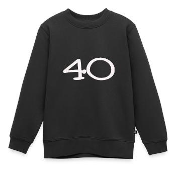40. 40 ANS. 40e ANNIVERSAIRE. ANNIVERSAIRE 40 ANS. - Sweat Premium enfant bio - noir - Devant - AI Model Kid Female (0cm)