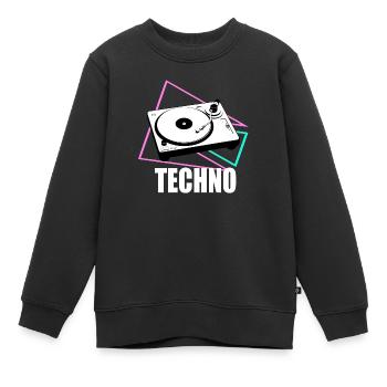 techno decks - Kids Premium Organic Sweatshirt - black - Front - AI Model Kid Female (0cm)