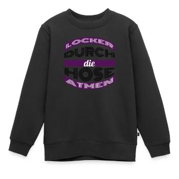 Locker durch die Hose atmen - Kinder Premium Organic Sweatshirt - Schwarz - Vorne - AI Model Kid Female (0cm)
