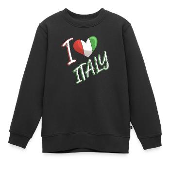 I Love Italy Italie drapeau coeur - Sweat Premium enfant bio - noir - Devant - AI Model Kid Female (0cm)