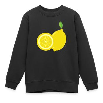 Lemon - Just a lemon - Kids Premium Organic Sweatshirt - black - Front - AI Model Kid Female (0cm)