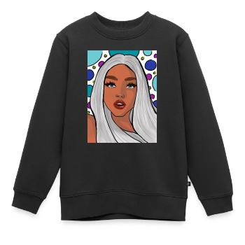 express yourself - Kids Premium Organic Sweatshirt - black - Front - AI Model Kid Female (0cm)