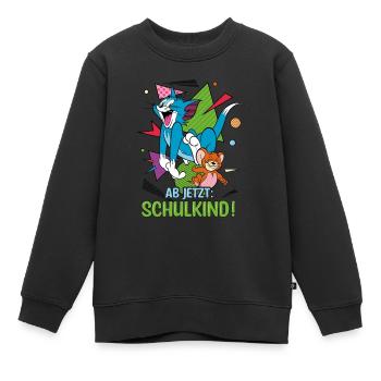 Tom Und Jerry Ab Jetzt: Schulkind! Design - Kinder Premium Organic Sweatshirt - Schwarz - Vorne - AI Model Kid Female (0cm)