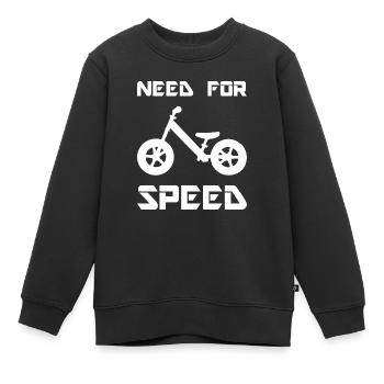 Besoin de vélo d'équilibre de vitesse - Sweat Premium enfant bio - noir - Devant - AI Model Kid Female (0cm)