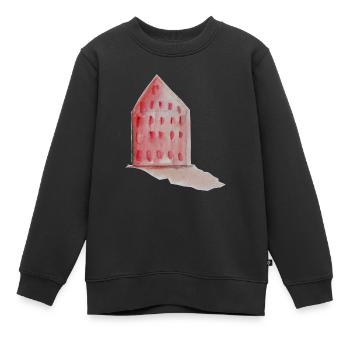 Ein rotes Haus - Hausmann sein :) - Kinder Premium Organic Sweatshirt - Schwarz - Vorne - AI Model Kid Female (0cm)