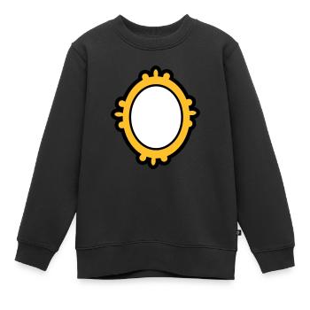 miroir - Sweat Premium enfant bio - noir - Devant - AI Model Kid Female (0cm)