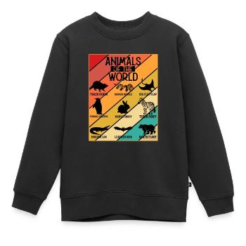 Tiere der Welt - Kinder Premium Organic Sweatshirt - Schwarz - Vorne - AI Model Kid Female (0cm)