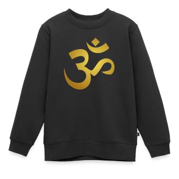 AUM OM - Sweat Premium enfant bio - noir - Devant - AI Model Kid Female (0cm)