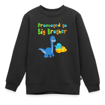 Promu au grand frère - Sweat Premium enfant bio - noir - Devant - AI Model Kid Female (0cm)