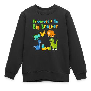 Enfin grand frère Dino - Sweat Premium enfant bio - noir - Devant - AI Model Kid Female (0cm)