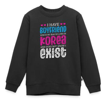 J’ai un ami d’amoureux coréens - Sweat Premium enfant bio - noir - Devant - AI Model Kid Female (0cm)