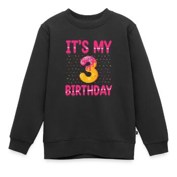 Es Ist Mein 3. Geburtstag | Sprinkles Thema | - Kinder Premium Organic Sweatshirt - Schwarz - Vorne - AI Model Kid Female (0cm)