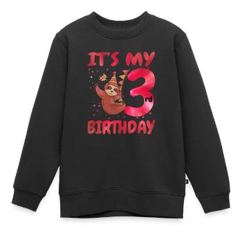 3rd Birthday Cute Sloth Party Hut Themed Birthday - Kinder Premium Organic Sweatshirt - Schwarz - Vorne - AI Model Kid Female (0cm)