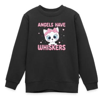 Engel Haben Schnurrhaare | Niedliche Katze Shirt - Kinder Premium Organic Sweatshirt - Schwarz - Vorne - AI Model Kid Female (0cm)