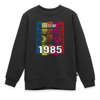 Best Of 1985 Stereo Radio Kassettenspieler - Kinder Premium Organic Sweatshirt - Schwarz - Vorne - AI Model Kid Female (0cm)