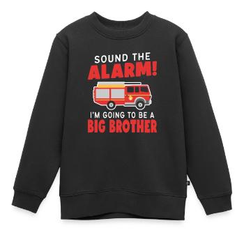 Appuyez sur l’alarme, je vais être un frère | - Sweat Premium enfant bio - noir - Devant - AI Model Kid Female (0cm)