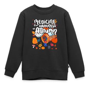Medizin Für Das Glück Bei Autumn Cat Gummies - Kinder Premium Organic Sweatshirt - Schwarz - Vorne - AI Model Kid Female (0cm)