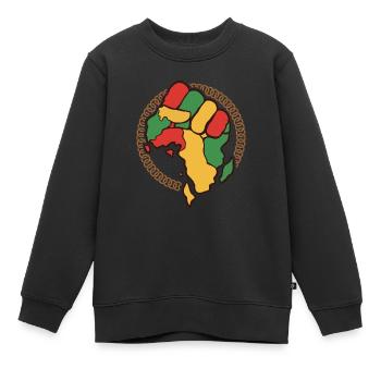 Afro Black Girl Pride Afro Girl Afrocentrique - Sweat Premium enfant bio - noir - Devant - AI Model Kid Female (0cm)