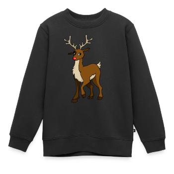 Rudolph - Sweat Premium enfant bio - noir - Devant - AI Model Kid Female (0cm)