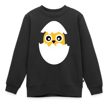 Küken im Ei - Kinder Premium Organic Sweatshirt - Schwarz - Vorne - AI Model Kid Female (0cm)