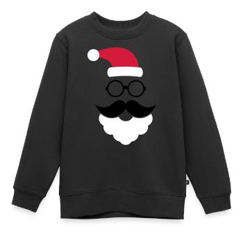 Hipster Santa Claus - Sweat Premium enfant bio - noir - Devant - AI Model Kid Female (0cm)