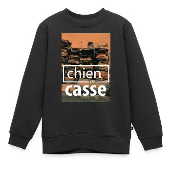 chien de la casse - Sweat Premium enfant bio - noir - Devant - AI Model Kid Female (0cm)