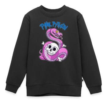 Pink Python (Blue) - Kinder Premium Organic Sweatshirt - Schwarz - Vorne - AI Model Kid Female (0cm)