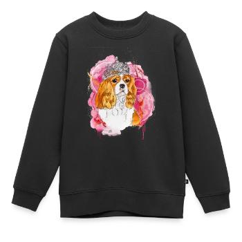 Cavalier KC Spaniel Bella - Kinder Premium Organic Sweatshirt - Schwarz - Vorne - AI Model Kid Female (0cm)
