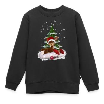 Weihnachtsgeschenk - Kinder Premium Organic Sweatshirt - Schwarz - Vorne - AI Model Kid Female (0cm)