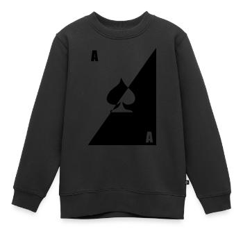 carte as pic pique noir blanc poker - Sweat Premium enfant bio - noir - Devant - AI Model Kid Female (0cm)