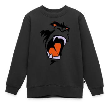 king_kong_face - Kinder Premium Organic Sweatshirt - Schwarz - Vorne - AI Model Kid Female (0cm)