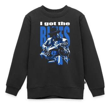 Ich habe den Blues - Kinder Premium Organic Sweatshirt - Schwarz - Vorne - AI Model Kid Female (0cm)