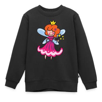 Fee mit Zauberstab - Kinder Premium Organic Sweatshirt - Schwarz - Vorne - AI Model Kid Female (0cm)