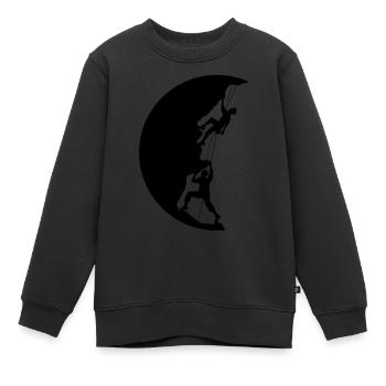cercle nuit lune soleil soir équipe couple 2 amis l - Sweat Premium enfant bio - noir - Devant - AI Model Kid Female (0cm)