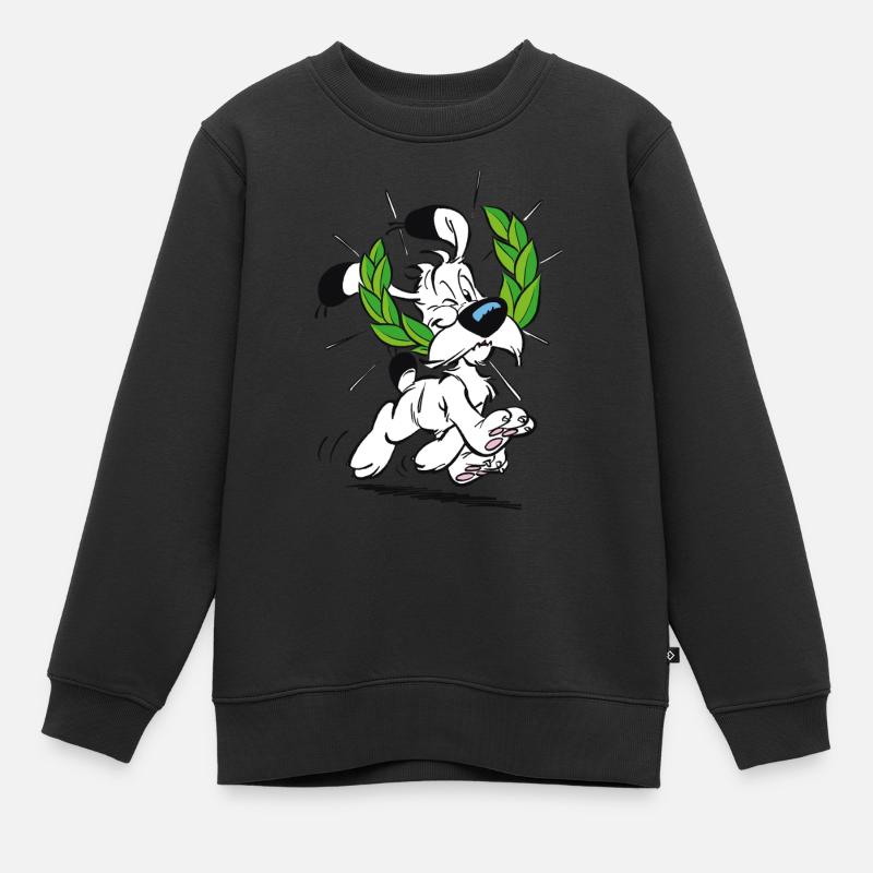 Astérix & Obélix Idéfix Avec Laurier - Sweat Premium enfant bio - noir