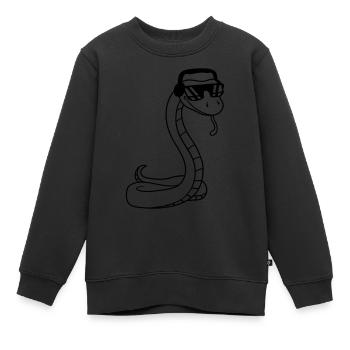 cool dj musik party feiern sonnenbrille kopfhoerer - Kinder Premium Organic Sweatshirt - Schwarz - Vorne - AI Model Kid Female (0cm)