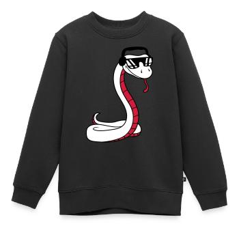 dj cool musik party feiern sonnenbrille kopfhoerer - Kinder Premium Organic Sweatshirt - Schwarz - Vorne - AI Model Kid Female (0cm)