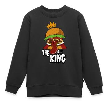 burger - Sweat Premium enfant bio - noir - Devant - AI Model Kid Female (0cm)
