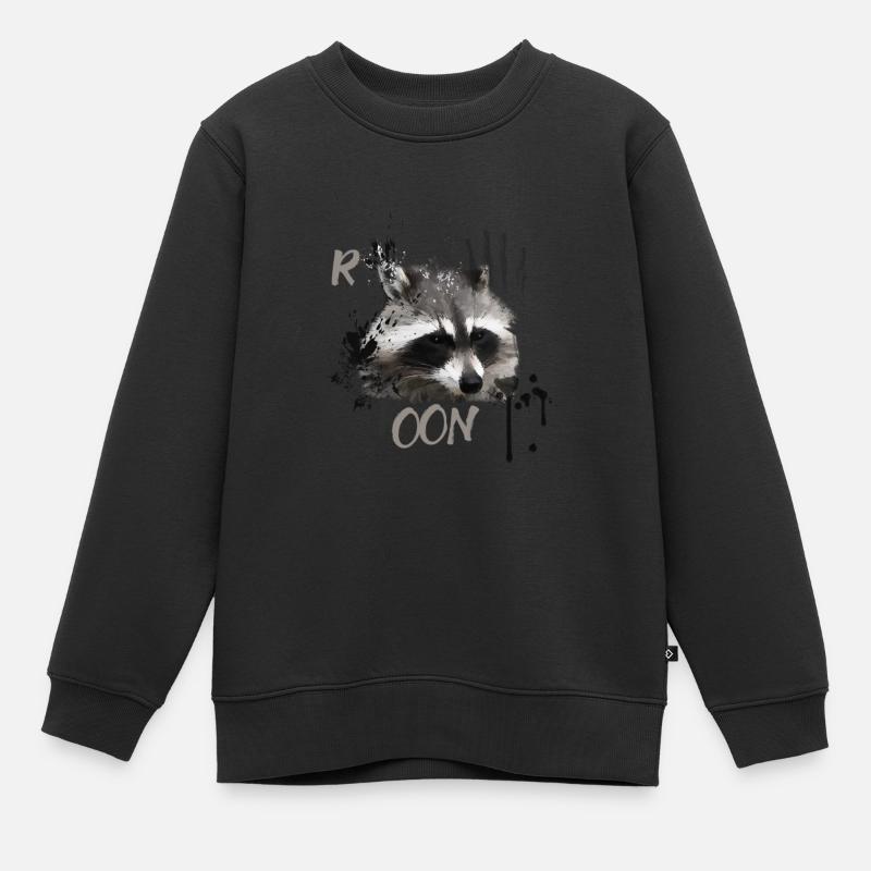 racoon - Sweat Premium enfant bio - noir