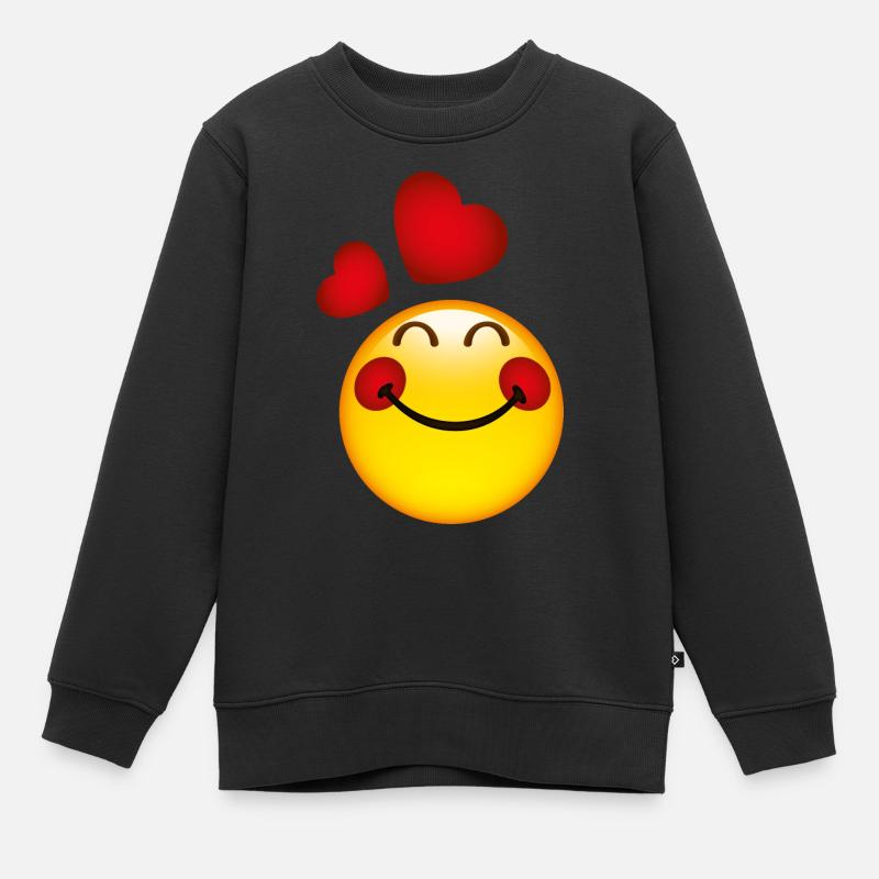 Smiley in Love - Sweat Premium enfant bio - noir