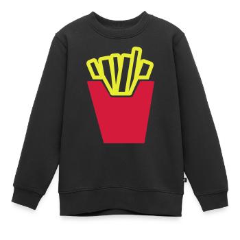 pommes - Kinder Premium Organic Sweatshirt - Schwarz - Vorne - AI Model Kid Female (0cm)