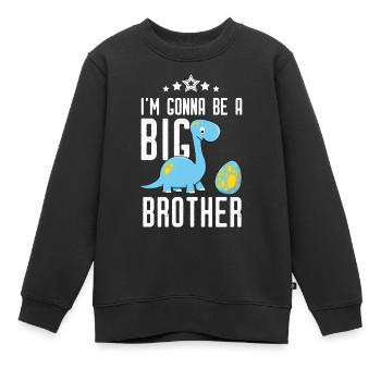 Gonna be big brother-I will big brother Dino - Kids Premium Organic Sweatshirt - black - Front - AI Model Kid Female (0cm)