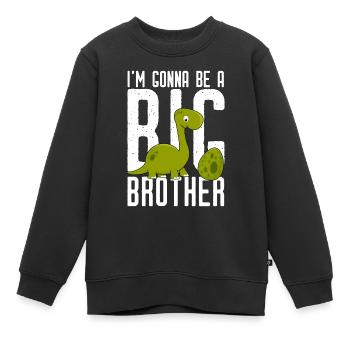 Gonna be big brother-I will big brother Dino - Kids Premium Organic Sweatshirt - black - Front - AI Model Kid Female (0cm)