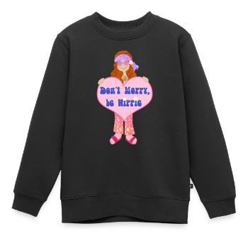 FILLE HIPPIE Din A1 - Sweat Premium enfant bio - noir - Devant - AI Model Kid Female (0cm)