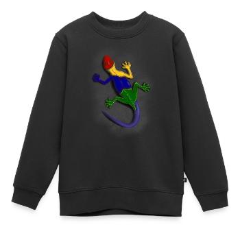 LIVE COLORS - Kids Premium Organic Sweatshirt - black - Front - AI Model Kid Female (0cm)