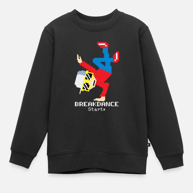 Pixel Breakdance B-Boy | Hip Hop rétro 8-bit - Sweat Premium enfant bio - noir